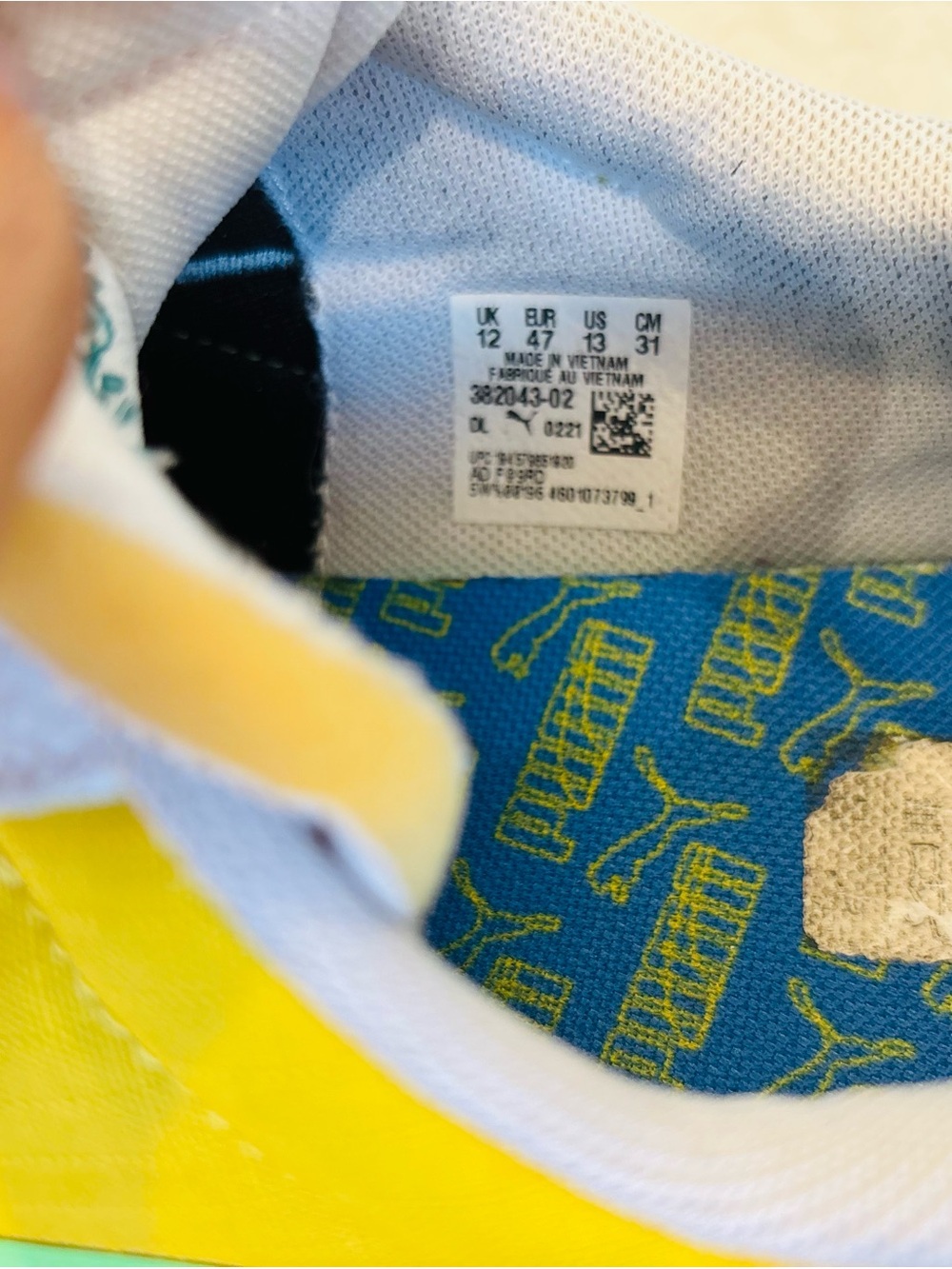 Puma Men’s Blue/Yellow/Green Retro Style Sneakers size 13 - Picture 5 of 8